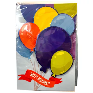 Happy Birthday Balloons 3D üdvözlőkártya