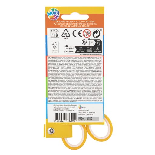 Sárga Moxy jobbkezes olló 13 cm