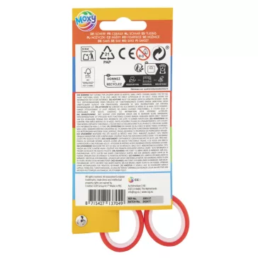Piros Moxy jobbkezes olló 13 cm