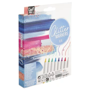 Színes Craft csillámos filctoll szett 8 db-os