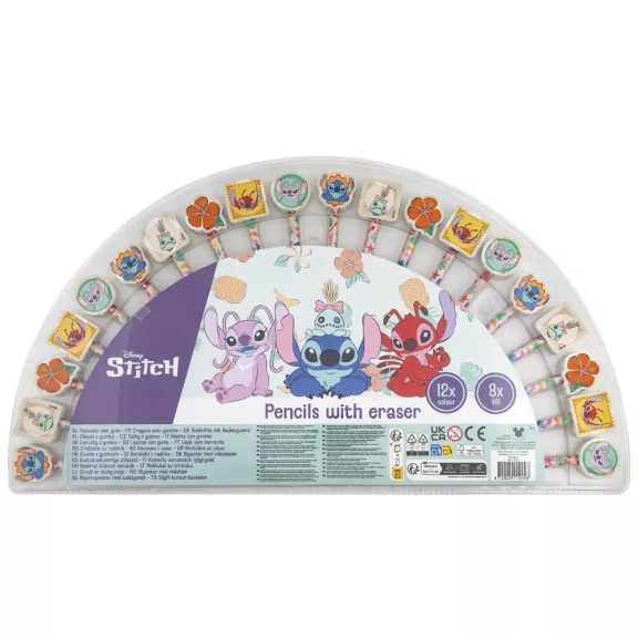 Disney Lilo és Stitch, A csillagkutya Aloha színes és grafit ceruza szett radír véggel 20 db-os Disney Lilo és Stitch, A csillagkutya Aloha színes és grafit ceruza szett radír véggel 20 db-os