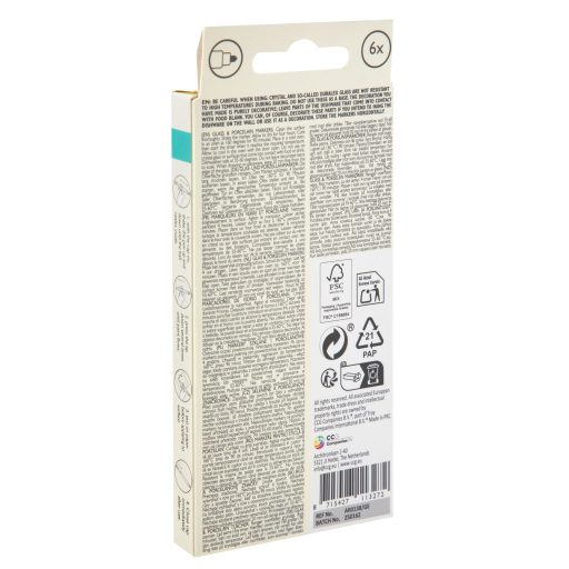 Színes Nassau üveg és porcelánfestő filctoll 6 db-os