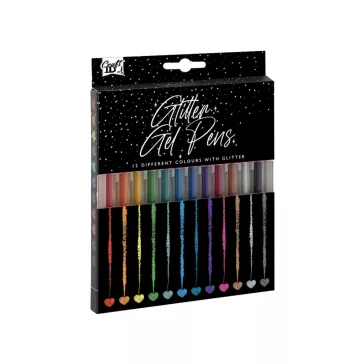Színes Craft csillámos zselés toll szett 12 db-os