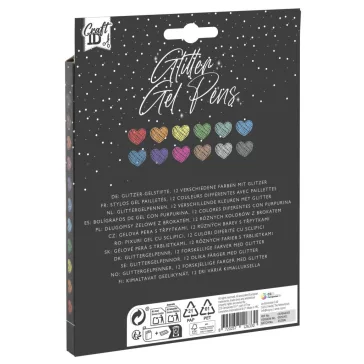Színes Craft csillámos zselés toll szett 12 db-os