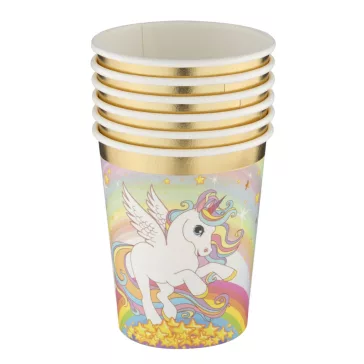 Unikornis Rainbow papír pohár 6 db-os 250 ml