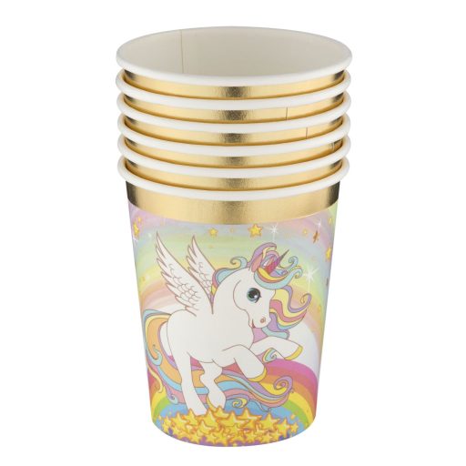 Unikornis Rainbow papír pohár 6 db-os 250 ml