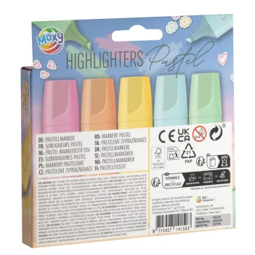 Színes Pastel szövegkiemelő szett 5 db-os