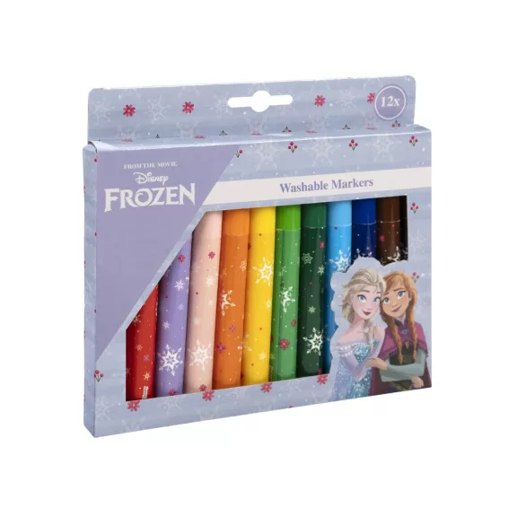 Disney Jégvarázs Snowflakes kimosható textil filctoll 12 db-os Disney Jégvarázs Snowflakes kimosható textil filctoll 12 db-os
