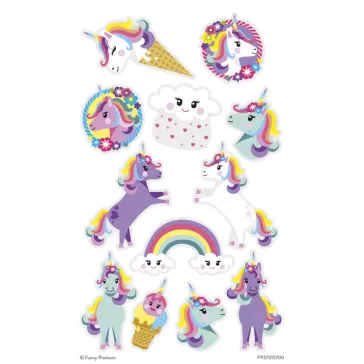 Unikornis Rainbow tetkó 12 db-os
