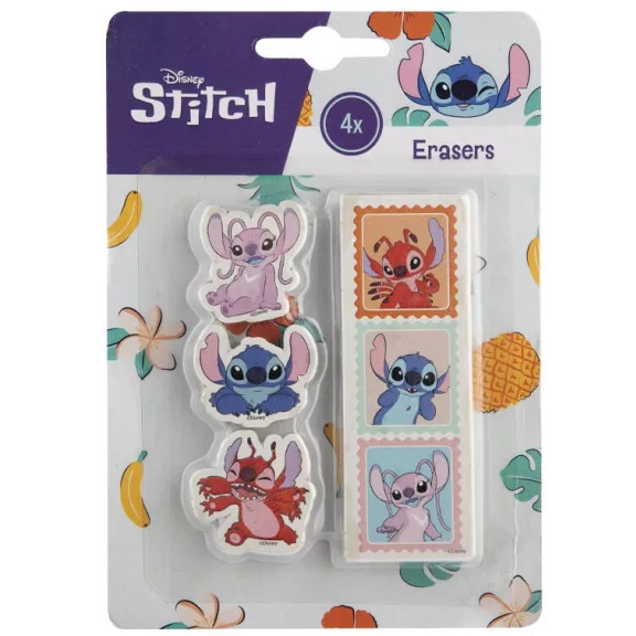 Disney Lilo és Stitch, A csillagkutya Aloha forma radír szett 4 db-os Disney Lilo és Stitch, A csillagkutya Aloha forma radír szett 4 db-os