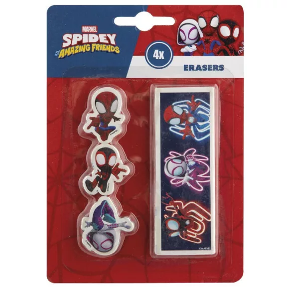 Pókember Spidey Friends forma radír szett 4 db-os Pókember Spidey Friends forma radír szett 4 db-os