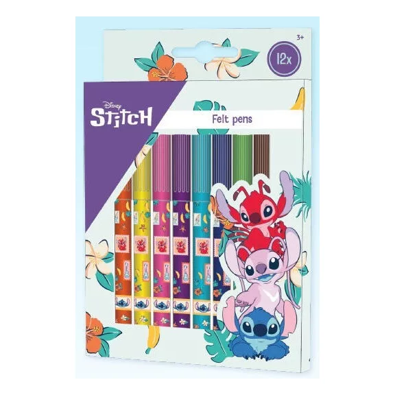 Disney Lilo és Stitch, A csillagkutya Aloha filctoll szett 12 db-os Disney Lilo és Stitch, A csillagkutya Aloha filctoll szett 12 db-os