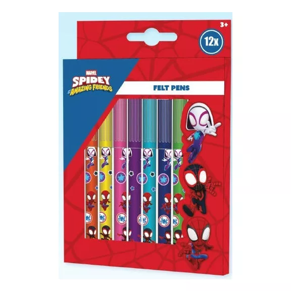 Pókember Spidey Friends filctoll szett 12 db-os Pókember Spidey Friends filctoll szett 12 db-os