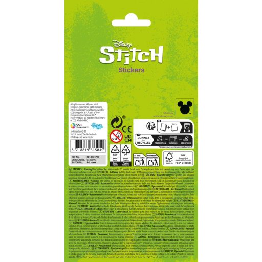 Disney Lilo és Stitch, A csillagkutya Extrovert csillámos matrica szett