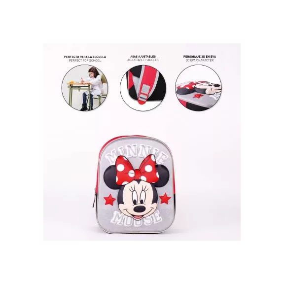 Disney Minnie Grey 3D hátizsák, táska 31 cm