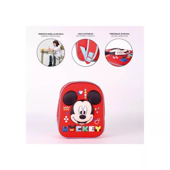 Disney Mickey Red Magic 3D hátizsák, táska 31 cm