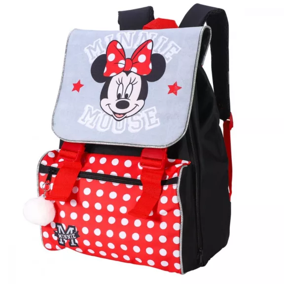 Disney Minnie Grey iskolatáska, táska Pomponnal, 42 cm Disney Minnie Grey iskolatáska, táska Pomponnal, 42 cm