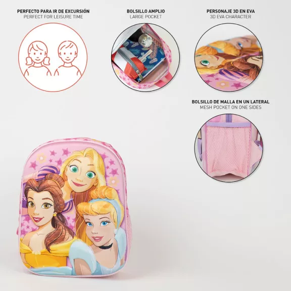 Disney Hercegnők Stars 3D hátizsák, táska 31 cm
