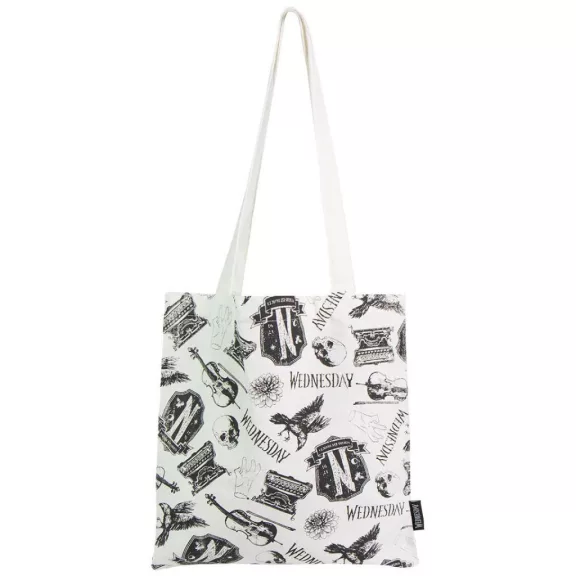Wednesday Black shopping bag, bevásárlótáska 39 cm Wednesday Black shopping bag, bevásárlótáska 39 cm