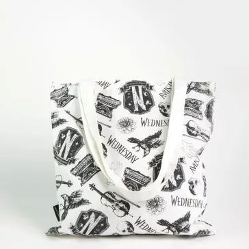 Wednesday Black shopping bag, bevásárlótáska 39 cm