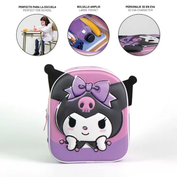Hello Kitty Kuromi 3D hátizsák, táska 31 cm