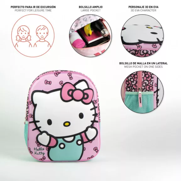 Hello Kitty Mini Bow 3D hátizsák, táska 31 cm