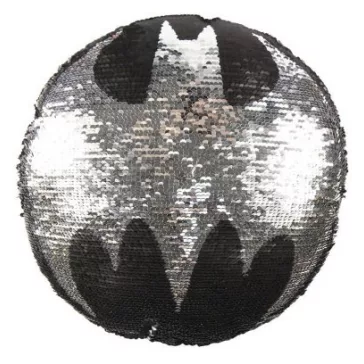 Batman Symbol átfordítható flitteres formapárna 30 cm