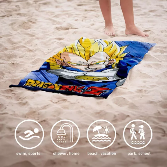 Dragon Ball Saiyan Power fürdőlepedő, strand törölköző 70x140cm (Fast Dry)