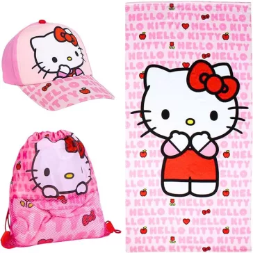   Hello Kitty Apple törölköző, tornazsák, baseball sapka szett
