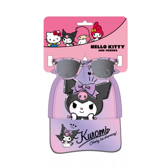 Hello Kitty Kuromi napszemüveg és baseball sapka szett