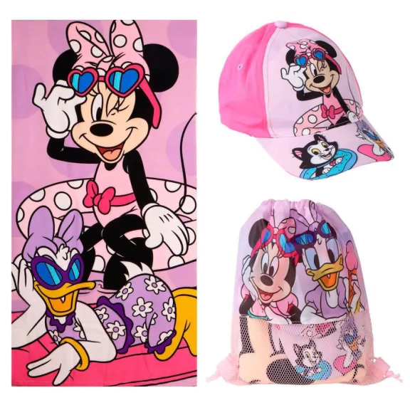 Disney Minnie Daisy törölköző, tornazsák, baseball sapka szett Disney Minnie Daisy törölköző, tornazsák, baseball sapka szett