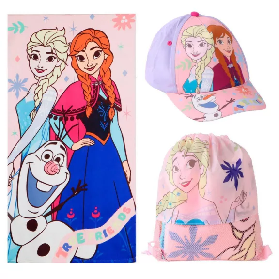 Disney Jégvarázs True Friends törölköző, tornazsák, baseball sapka szett Disney Jégvarázs True Friends törölköző, tornazsák, baseball sapka szett