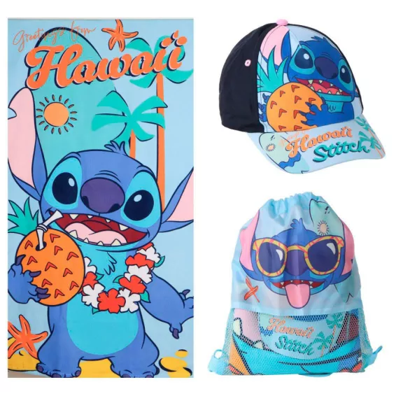 Disney Lilo és Stitch, A csillagkutya Hawaii törölköző, tornazsák, baseball sapka szett Disney Lilo és Stitch, A csillagkutya Hawaii törölköző, tornazsák, baseball sapka szett