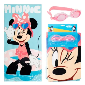   Disney Minnie Swimming törölköző és úszószemüveg szett