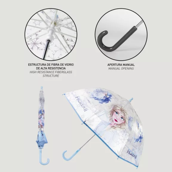 Disney Jégvarázs Ice Queen gyerek átlátszó esernyő Ø71 cm