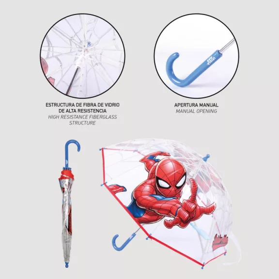 Pókember Rain Crawler gyerek átlátszó esernyő Ø71 cm