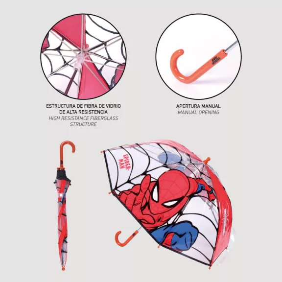 Pókember Web-Slinger gyerek átlátszó esernyő Ø71 cm