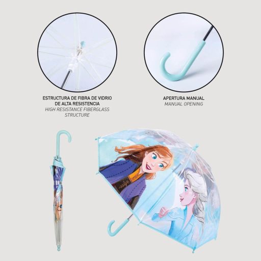 Disney Jégvarázs Icy Drizzle gyerek átlátszó esernyő Ø71 cm