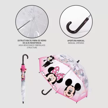   Disney Minnie Make Me Happy gyerek átlátszó esernyő Ø71 cm