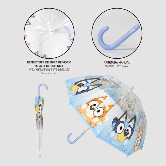 Bluey Puddle gyerek átlátszó esernyő Ø71 cm