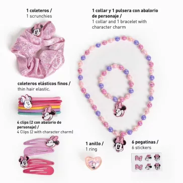   Disney Minnie Pink hajkiegészítő és ékszer szett 15 db-os