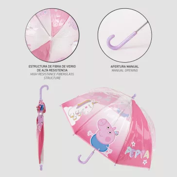 Peppa malac Unicorn gyerek átlátszó esernyő Ø71 cm