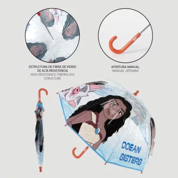   Disney Vaiana Ocean Sisters gyerek átlátszó esernyő Ø71 cm