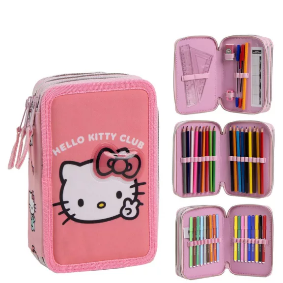 Hello Kitty Club tolltartó töltött 3 emeletes Giotto Hello Kitty Club tolltartó töltött 3 emeletes Giotto