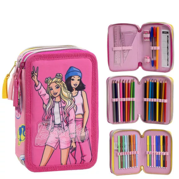Barbie Bestie Vibes tolltartó töltött 3 emeletes Giotto Barbie Bestie Vibes tolltartó töltött 3 emeletes Giotto