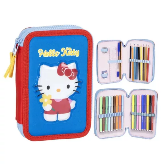 Hello Kitty Blue tolltartó töltött 2 emeletes Hello Kitty Blue tolltartó töltött 2 emeletes