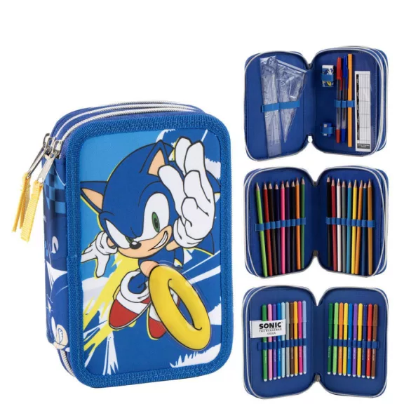 Sonic a sündisznó Power Run tolltartó töltött 3 emeletes Giotto Sonic a sündisznó Power Run tolltartó töltött 3 emeletes Giotto