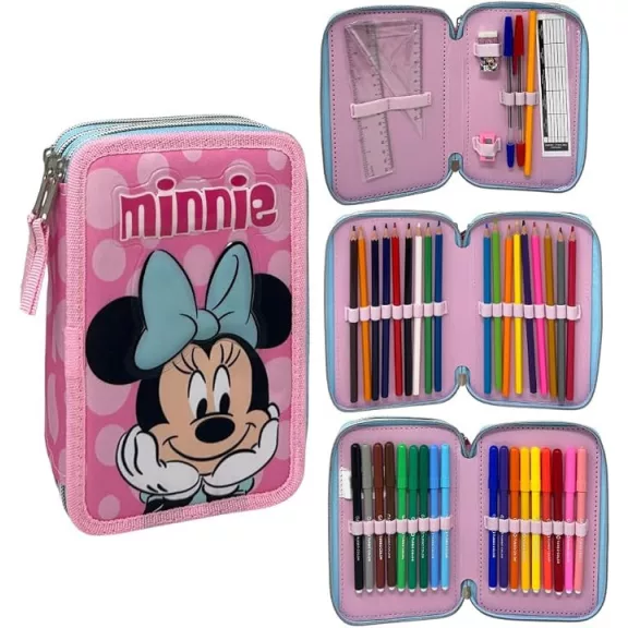 Disney Minnie Pink Dots tolltartó töltött 3 emeletes Giotto Disney Minnie Pink Dots tolltartó töltött 3 emeletes Giotto