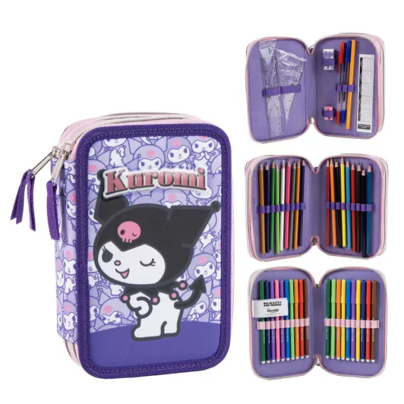 Hello Kitty Little Rebel tolltartó töltött 3 emeletes Giotto Hello Kitty Little Rebel tolltartó töltött 3 emeletes Giotto