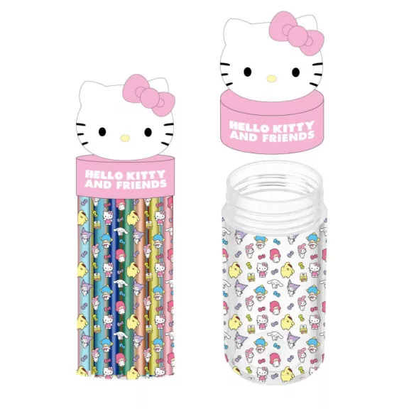 Hello Kitty Pink 18 db-os filctoll szett 3D tartóban Hello Kitty Pink 18 db-os filctoll szett 3D tartóban